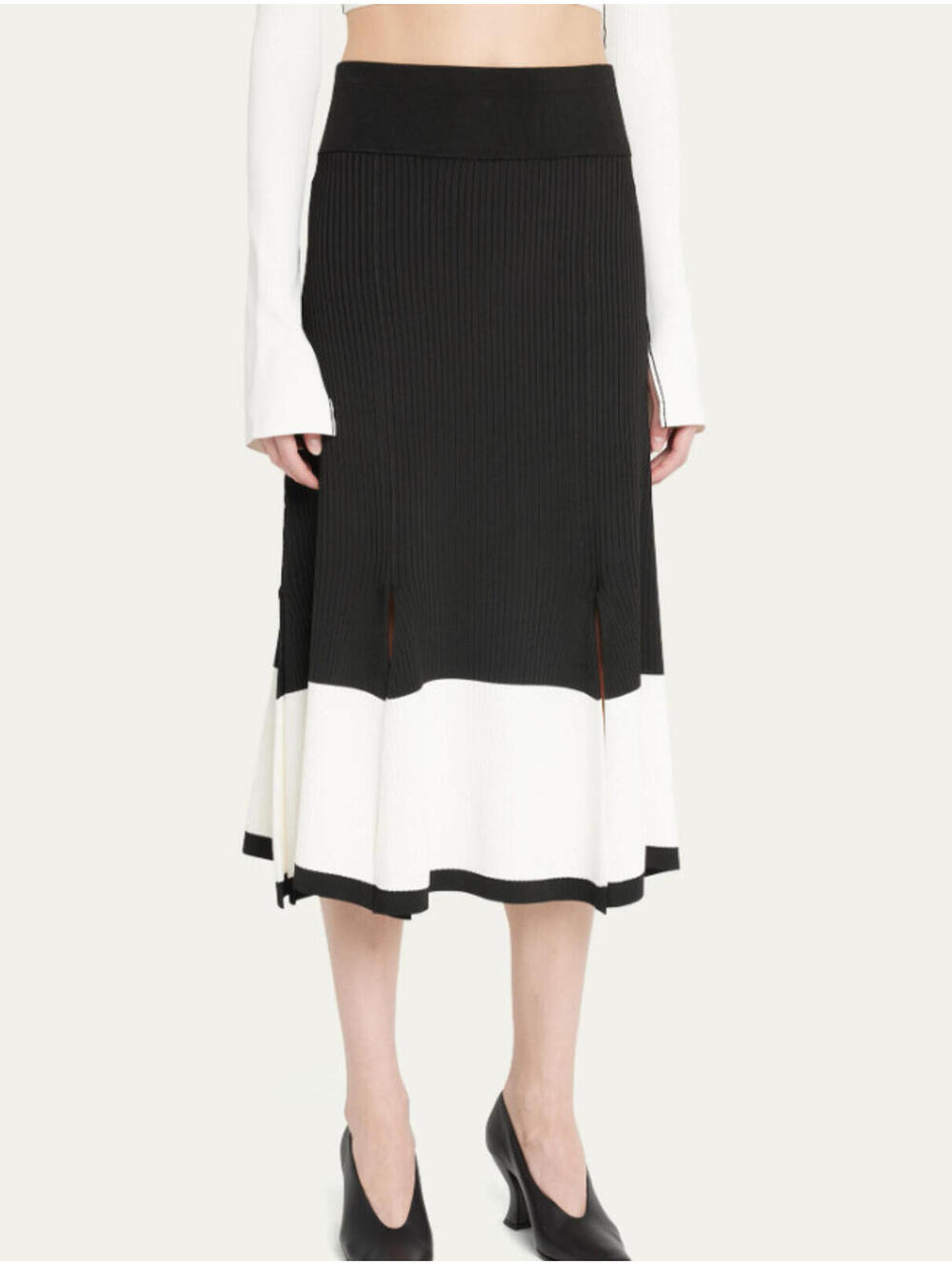 Maria McManus Two-Tone Split Midi Skirt, Size S, $869, NWT, #133